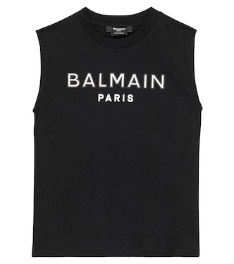 Top en jersey de algodón con logo | Balmain Kids