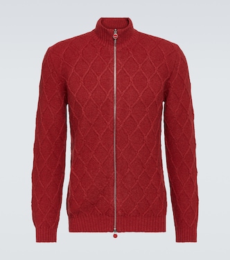 Cárdigan trenzado de cachemir con cremallera | Kiton