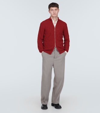 Cárdigan trenzado de cachemir con cremallera | Kiton