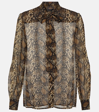 Blusa Carina in seta con stampa serpente | Nili Lotan