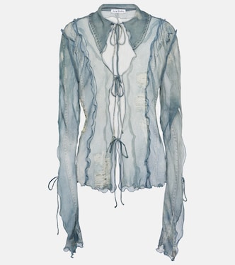 Top translúcido estampado desgastado | Acne Studios