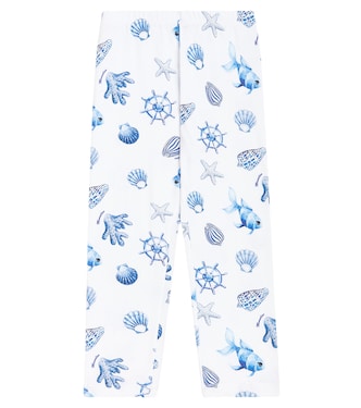 Printed cotton-blend jersey leggings | Monnalisa