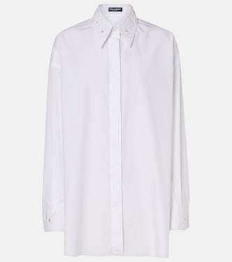 Camisa de popelín de algodón bordada | Dolce&Gabbana