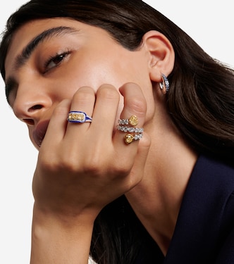 Bague Yellow Heart en or blanc 18 ct et diamants | Kamyen