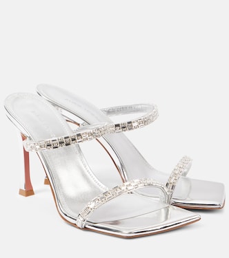 Sandali Diana 95 in pelle con cristalli | Amina Muaddi