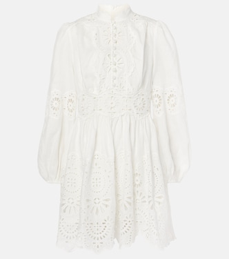 Minikleid Acacia Broderie aus Leinen | Zimmermann