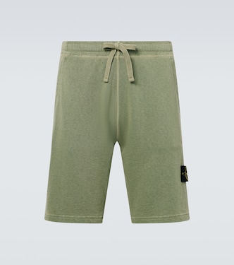 Compass cotton fleece shorts | Stone Island