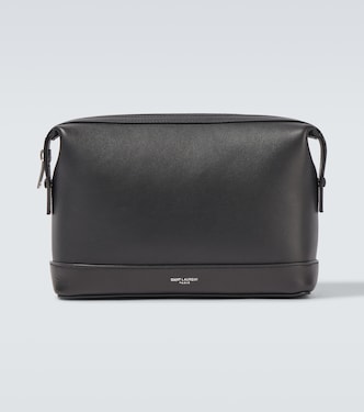 Small logo leather clutch | Saint Laurent
