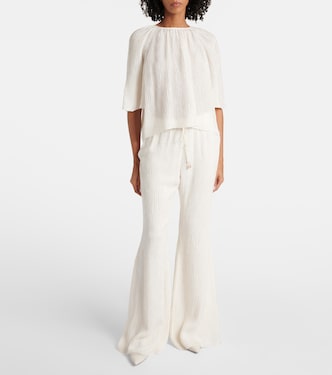 Pantaloni flared Claud in seta | Gabriela Hearst