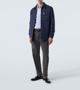 Double G checked wool-blend overshirt | Gucci