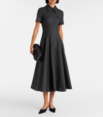 Robe midi Jody en laine mélangée à carreaux | Emilia Wickstead