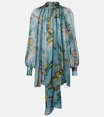 Printed ruched silk top | Etro
