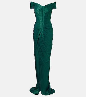 Ruched off-shoulder bustier gown  | Marmar Halim