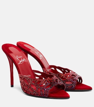 Pantoletten Lasera 100 mit Kristallen | Christian Louboutin