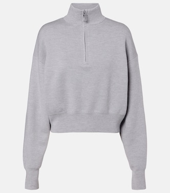 Jersey en mezcla de lana con cremallera parcial | Victoria Beckham