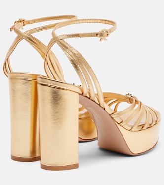 Rita 70 metallic leather platform sandals | Gianvito Rossi
