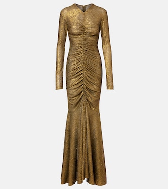 Gathered sequined gown  | Norma Kamali