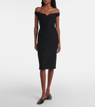 Bonny wool and linen-blend midi dress | Calvin Klein