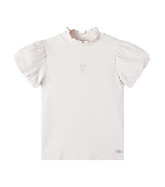 Nowien embroidered ribbed-knit cotton-blend T-shirt  | Donsje