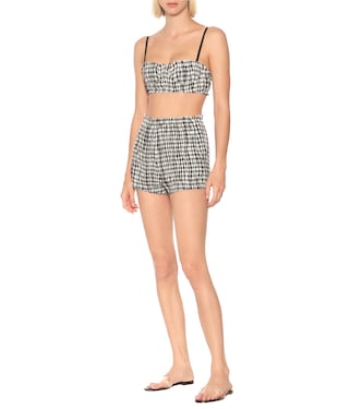 Hilary high-rise gingham shorts | Khaite
