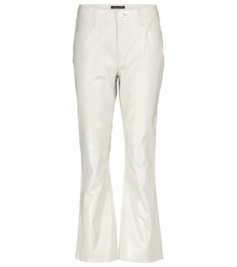 Jean flare Franky à taille haute en cuir | J Brand