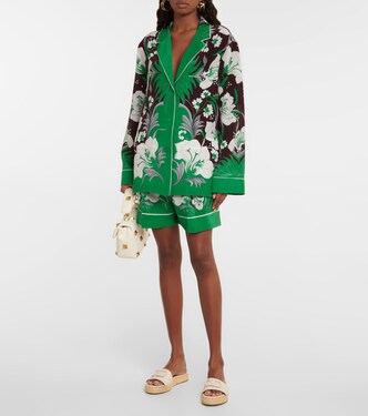 Shorts in seta con stampa | Valentino