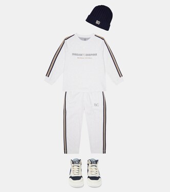 Leather-trimmed sneakers | Brunello Cucinelli Kids
