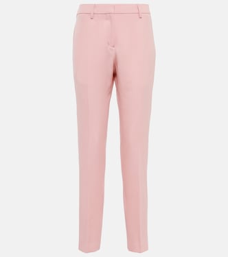 Pantaloni slim in lana a vita media | Burberry