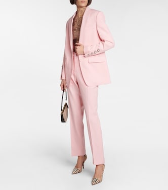 Pantaloni slim in lana a vita media | Burberry