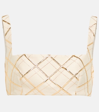 Besticktes Bustier-Top aus Brokat | Valentino
