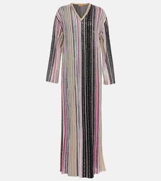 Vestido largo a rayas con lentejuelas | Missoni