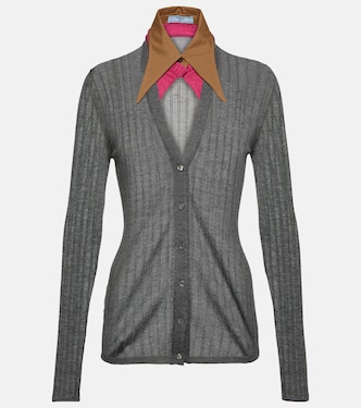Cardigan in cashmere, lana e seta | Prada