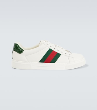 Sneakers Ace Web Stripe in pelle | Gucci