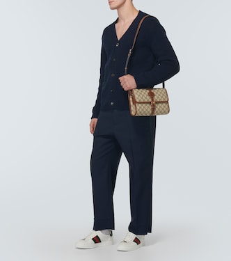 Ace Web Stripe leather sneakers | Gucci