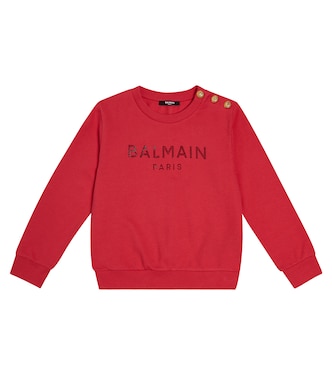Sudadera de jersey de algodón con logo | Balmain Kids