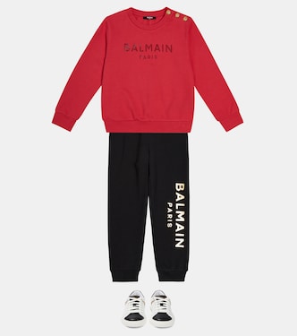 Sudadera de jersey de algodón con logo | Balmain Kids