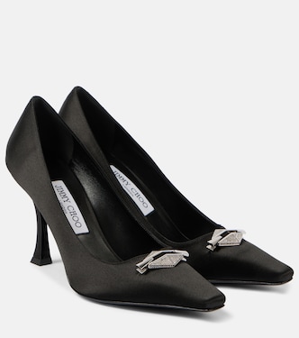 Ryker 90 embellished satin pumps | Jimmy Choo