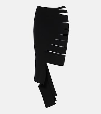 Falda midi asimétrica con abertura | Mugler