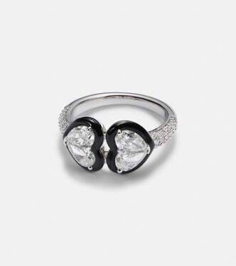 Bague Heart en or blanc 18 ct et diamants | Kamyen