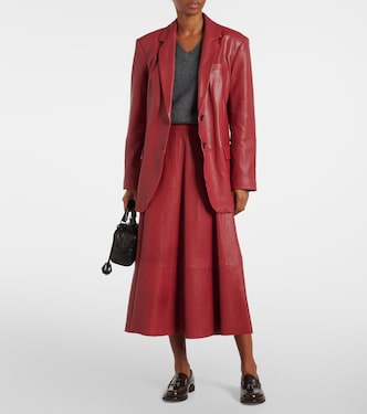 Blazer in pelle | Brunello Cucinelli