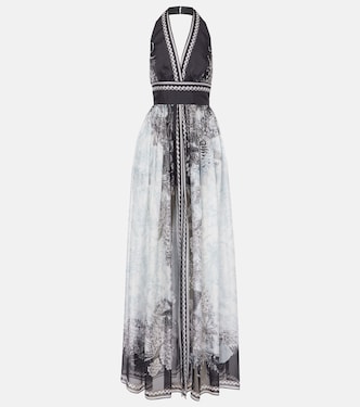 Abito lungo in chiffon di seta | Elie Saab
