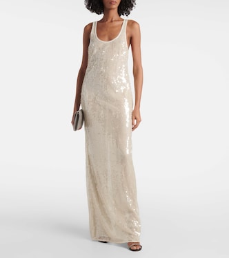Abito lungo Sheer con paillettes | Stella McCartney