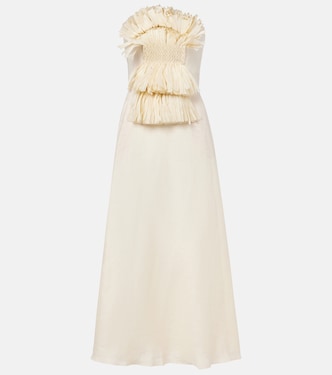 Embellished linen maxi dress  | Johanna Ortiz