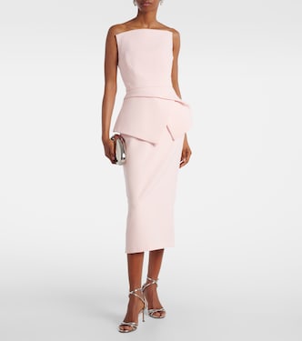Vestido midi de crepé con cinturón | Safiyaa