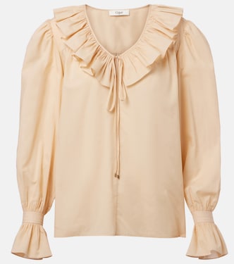 Ruffled cotton voile blouse  | Chloé