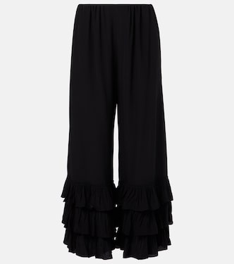 Layered crêpe de chine wide-leg pants | Chloé