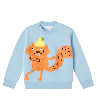 Embroidered cotton jersey sweatshirt | Stella McCartney Kids