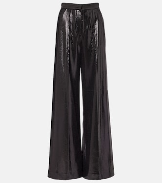 Sequined satin wide-leg pants | Elie Saab