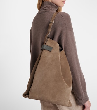 Bolso al hombro de ante | Brunello Cucinelli