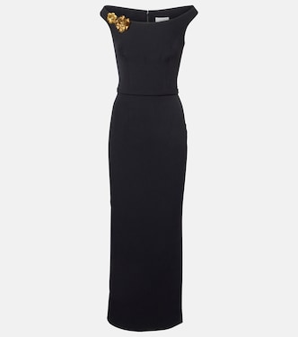 Belted embellished crêpe maxi dress  | Safiyaa